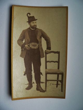 Auf Kartonfoto - 1887 Tyroler Bauer Bild