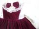 Alte Puppenkleidung Red Velvet Dress Outfit Vintage Doll Clothes 40 Cm Girl Original, gefertigt vor 1970 Bild 4