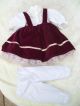 Alte Puppenkleidung Red Velvet Dress Outfit Vintage Doll Clothes 40 Cm Girl Original, gefertigt vor 1970 Bild 7