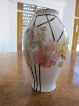 Alte Kleine Vase Mit Rosendekor Manufaktur Wien - Augarten Bild