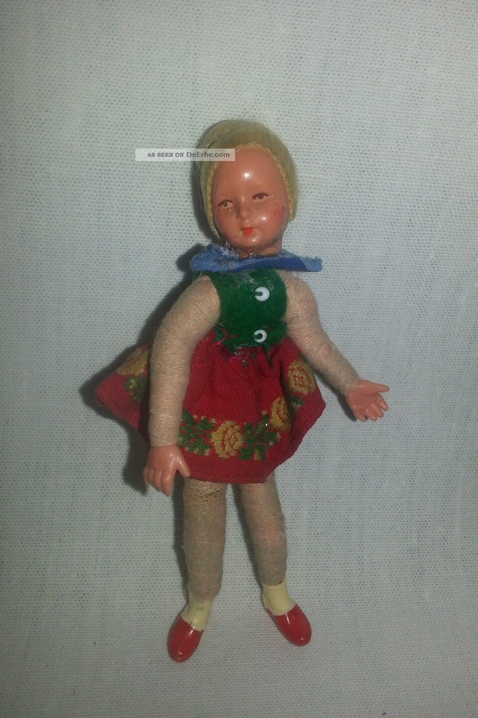 (nr 30) Alte Biegepuppe Kleines Mädchen Für Alte Puppenstube Kopf Ist Ab Original, gefertigt vor 1970 Bild