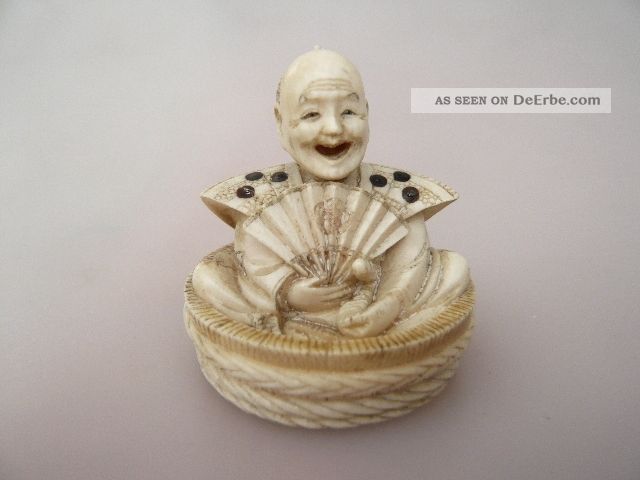 Trick - Netsuke,  Samurai,  Signiert: Nankoku,  Um 1900,  H 3,  5 Cm Asiatika: Japan Bild