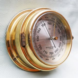 Barometer Im Messinggehäuse Sundo Marine - Baro Compens Für Den Schiffseigner Bild