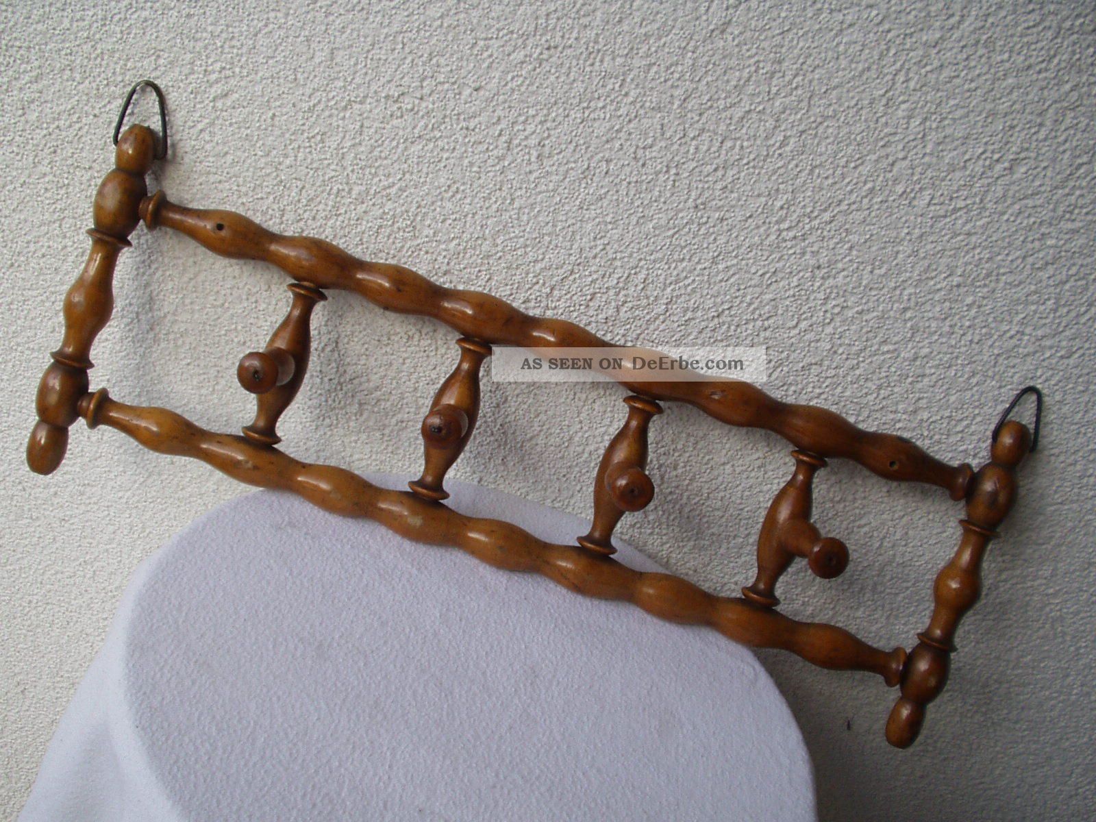 Antike Originale Gedrechselte Wand - Garderobe Aus Holz Unbeschädigt Um 1880/1900 Antike Originale vor 1945 Bild