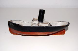 Antik Schiff Schlepper Holz Spielzeug Bild