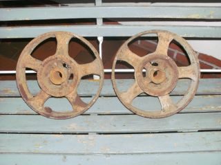 2 Alte Gussräder - Eisenräder - Palettenmöbel - Vintage Bild
