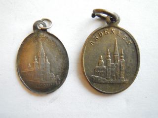 2 Antike Heiligen Anhänger Um 1880 Mariazell,  Silber Und Bronze Bild
