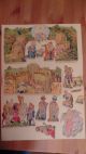 Papierkrippe,  Volkskunst,  Kulisse Und Figuren Auf Karton Geklebt Antike Originale vor 1945 Bild 8