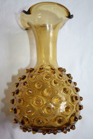 Noppenglas Vase Warzenglas Bernstein Murano Italy Bild