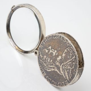 Silber 800 Klapp - Lupe Aus Maria Theresien Taler / Old Magnifying Glass,  Silver Bild