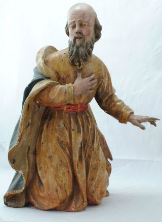 Skulptur Figur Heiliger König Krippenfigur Barock Italien Neapel 18.  Jahrhundert Bild