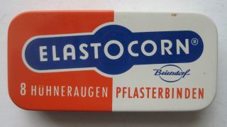 Alte Medizinische Blechdose / Elastocorn Mit Inhalt Bild
