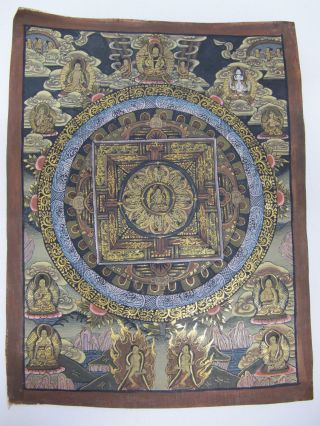 Handbemalte Mandala Thangka Thanka Signiert Tibet Buddhismus Buddha Bild