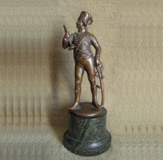 Alte Figur Husar Preußen Bronze Bild