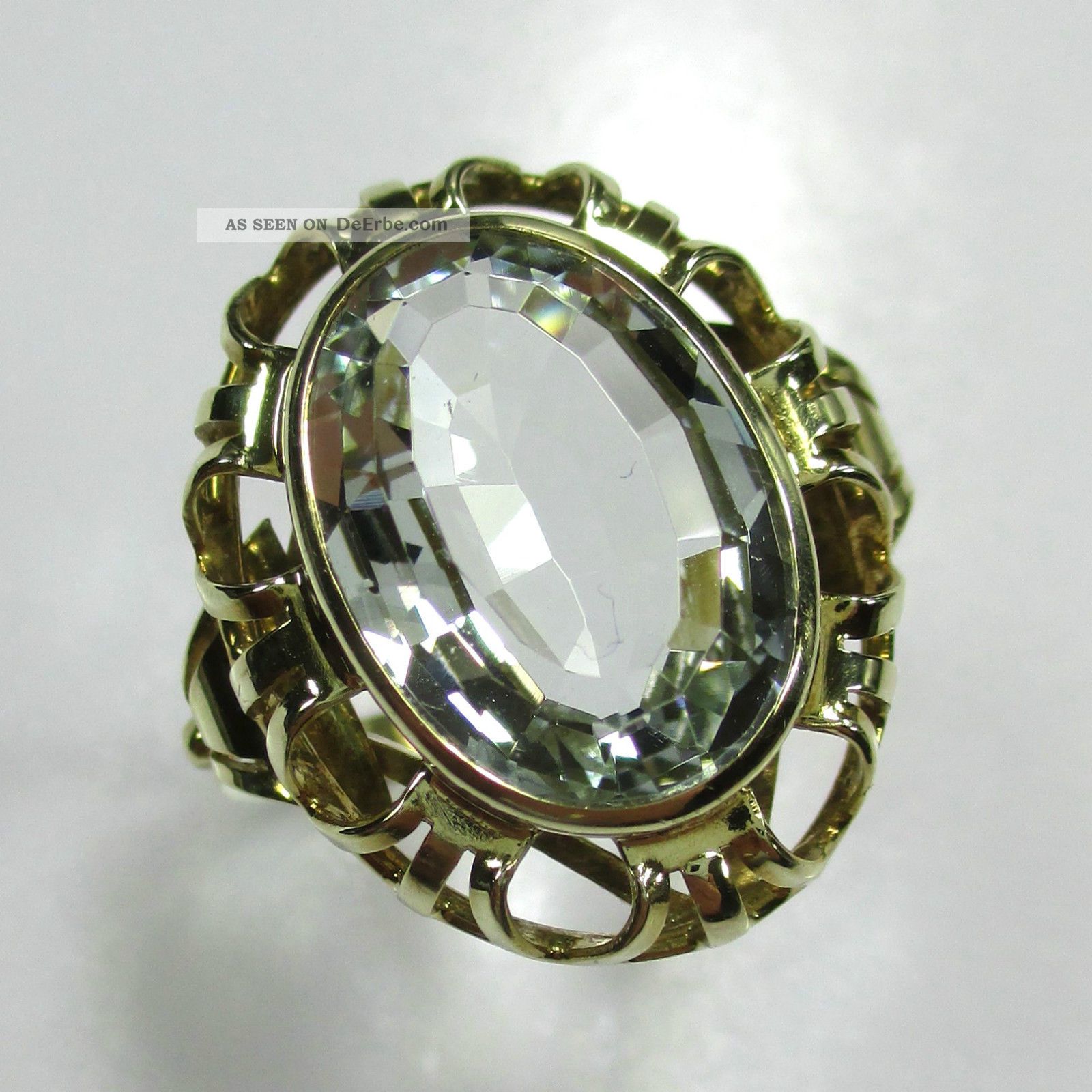 48 - Klassischer Ring Aus Gold 585 Mit Aquamarin - - - Video - 1623 - Ringe Bild