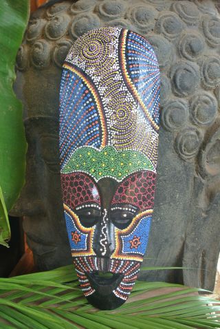 Tiki Maske Holz Handarbeit / Dekomaske Voodoo Afrika / Südsee Relief Mask 4029 Bild