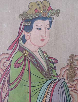 China Pastell Gemälde Frauenhalbporträt Einer Vornehmen Dame Signiert Bild