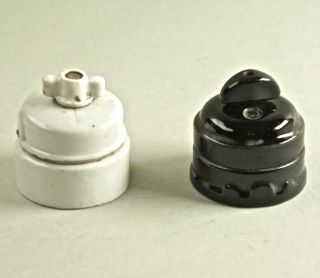 2 Tolle Porzellan - Schalter,  Lichtschalter,  Antike Aufputzschalter,  Je Ø 5 Cm. Bild