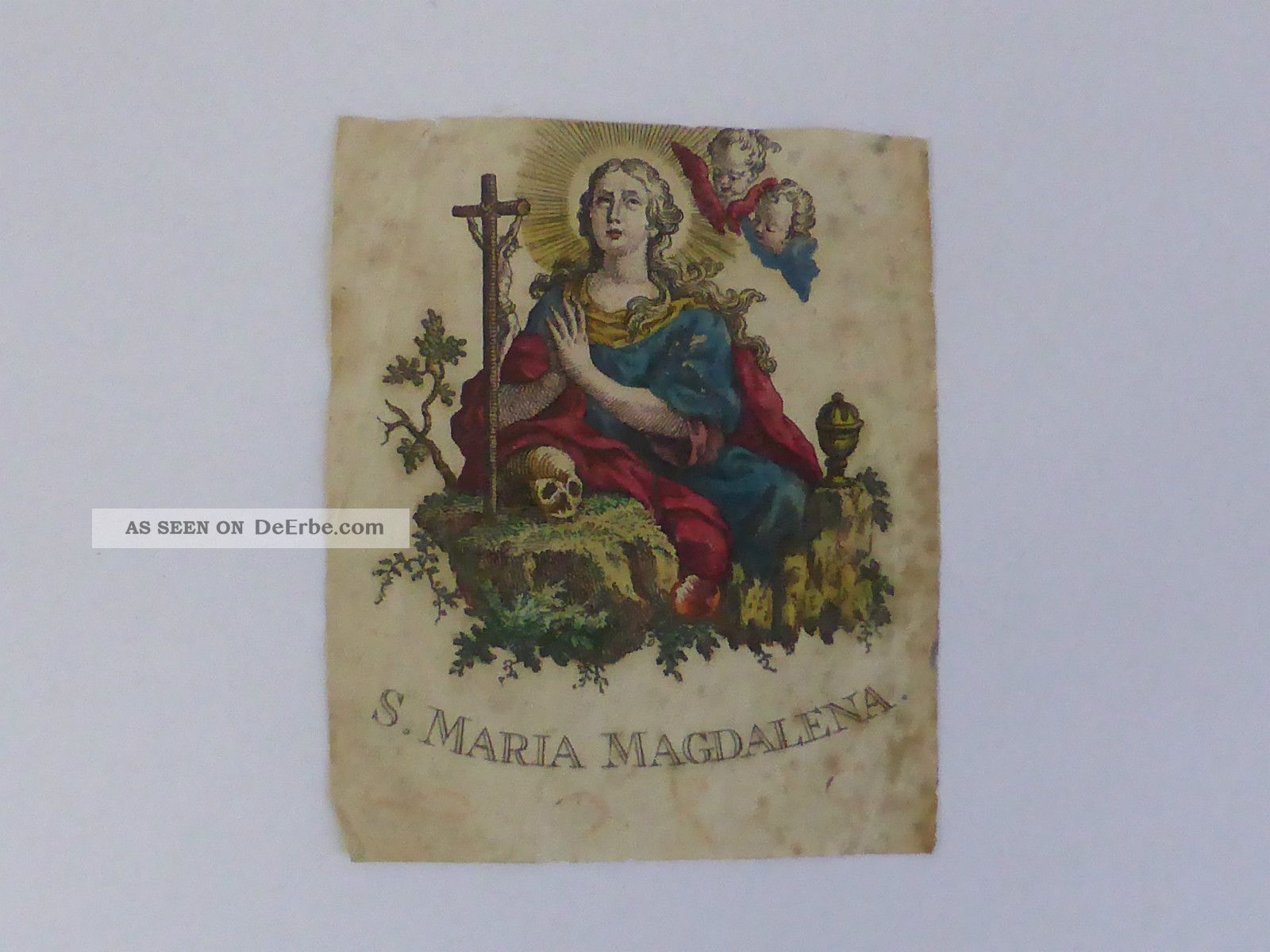 Antikes Heiligenbild Andenkenbild Gnadenbild S.  Maria Magdalena Rel. Andenken & Mitbringsel Bild