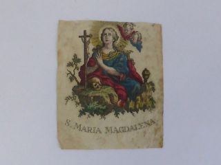 Antikes Heiligenbild Andenkenbild Gnadenbild S.  Maria Magdalena Bild