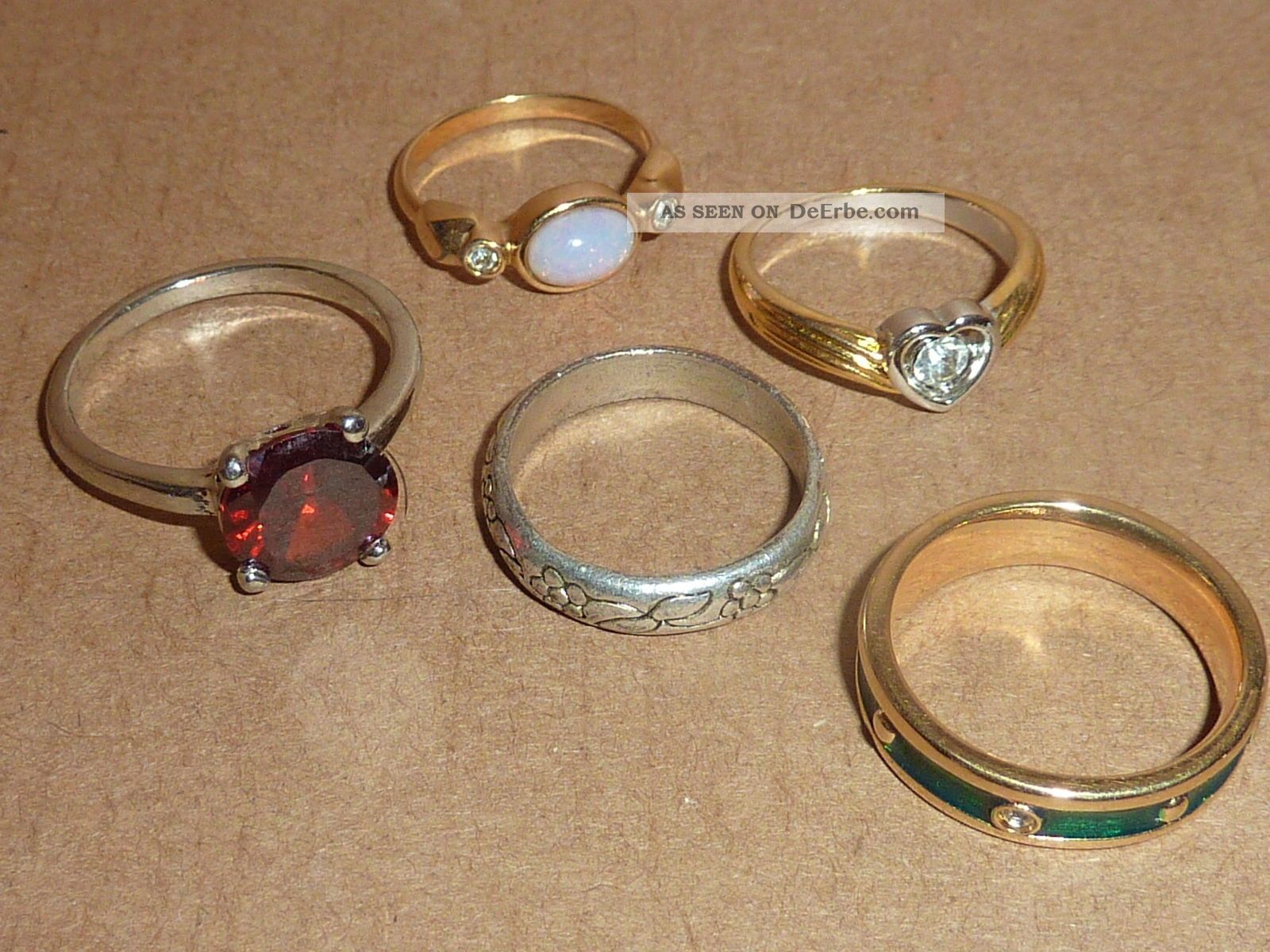 Altes Schmuck Konvolut 5 Ringe Vergoldet? Versilbert?? Schmuck & Accessoires Bild