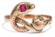 Zarte Verführung: Schlangen Ring Jugendstil,  Rotgold Pinker Spinell,  Um 1910 Ringe Bild 1