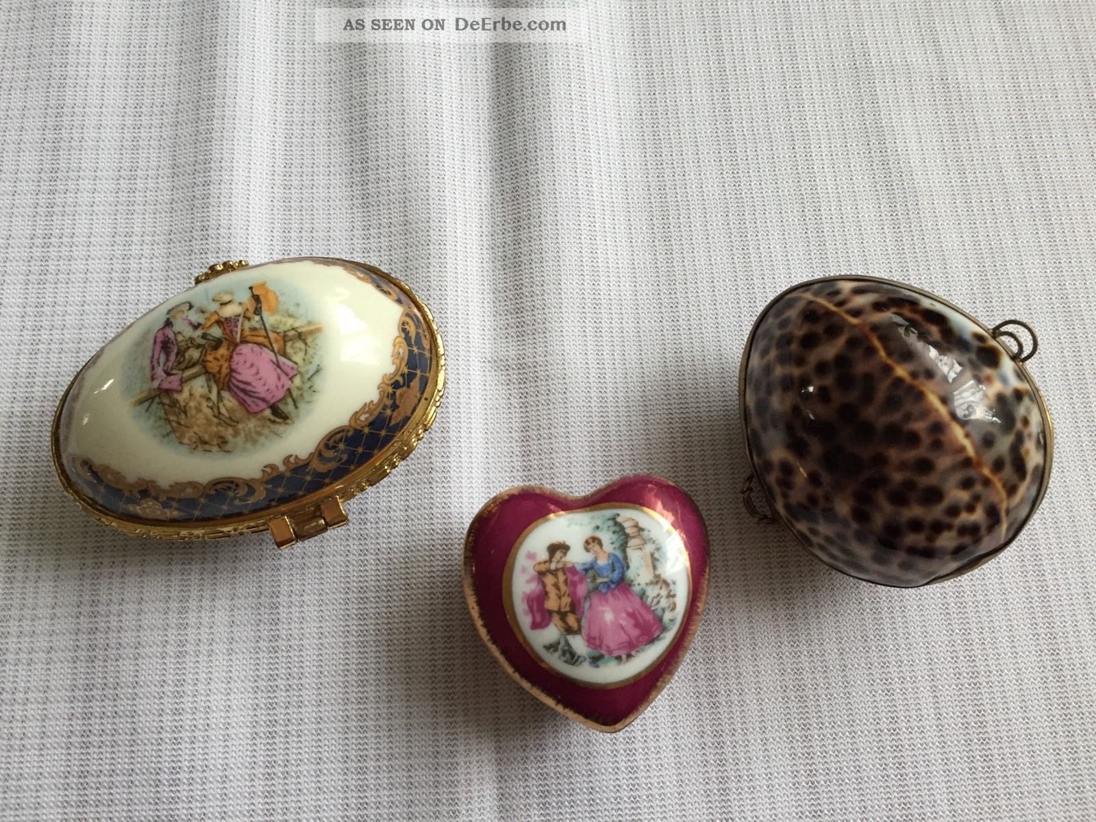 3 Alte Porzellan Pillendosen (sammlung) Antike Bild