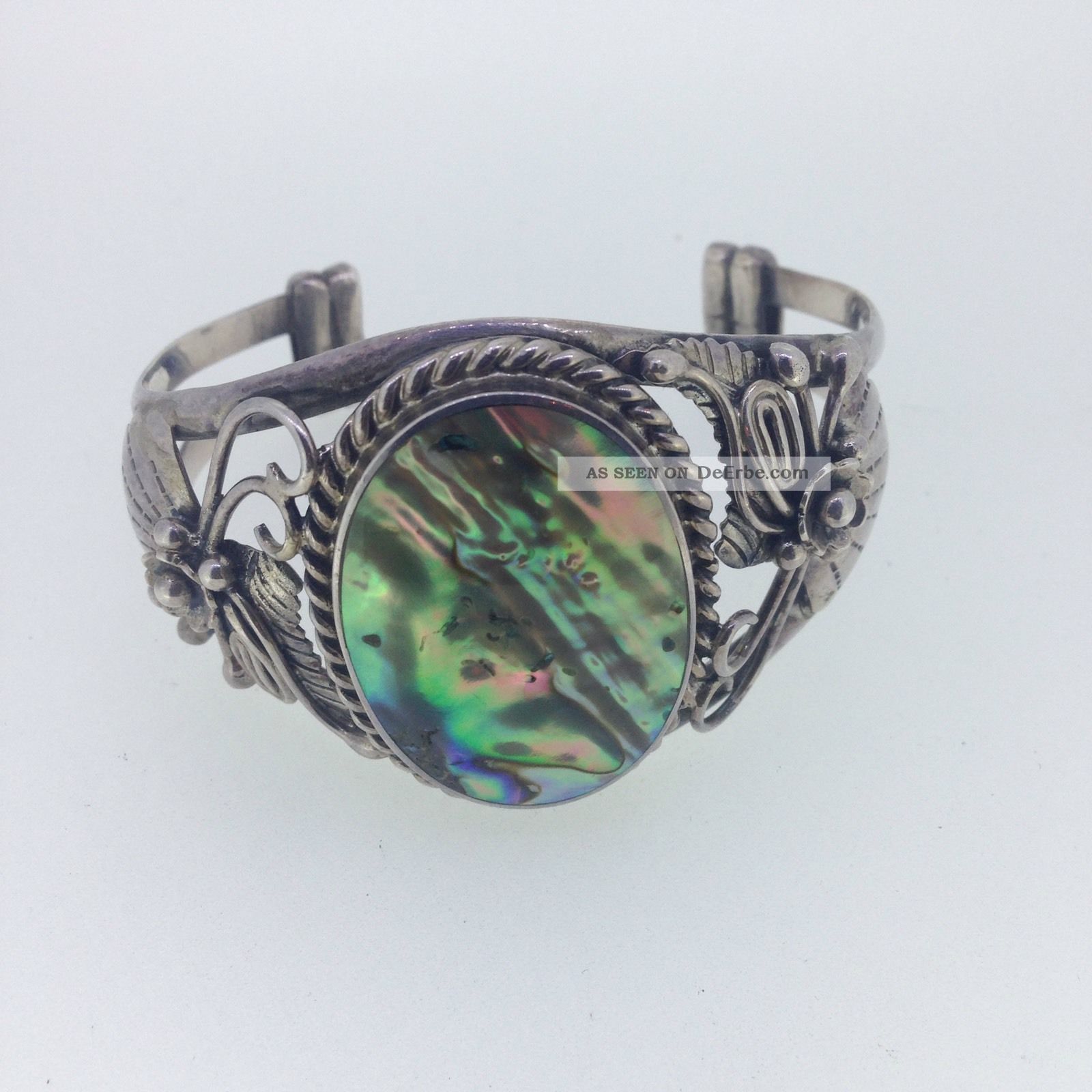 Jugendstil Armband Armreif 925er Silber Perlmutt Stein Schmuck & Accessoires Bild