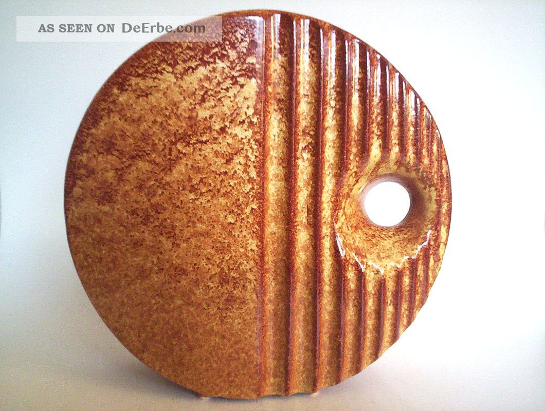 Keramik Vase Wheel 23cm Bertoncello Schiavon Pottery Italy 60s Op Art Lochvase Nach Marke & Herkunft Bild