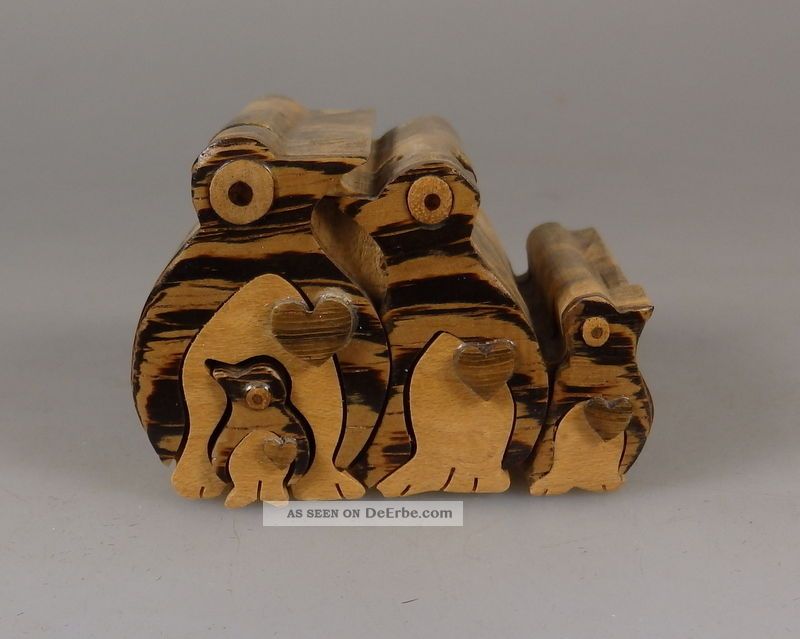 Richard Rothbard Hand Crafted Wooden Penguin Family Miniatur Puzzle Pinguin (2) Holzarbeiten Bild