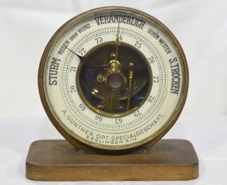 Alter Seltener Vorkriegs Tisch Barometer - A.  GÜnther Esslingen Am Neckar Bild