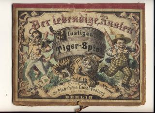 Uraltes Spiel Um 1850 Der Lebendige Knoten - Lustiges Tigerspiel Tiere Afrika Bild