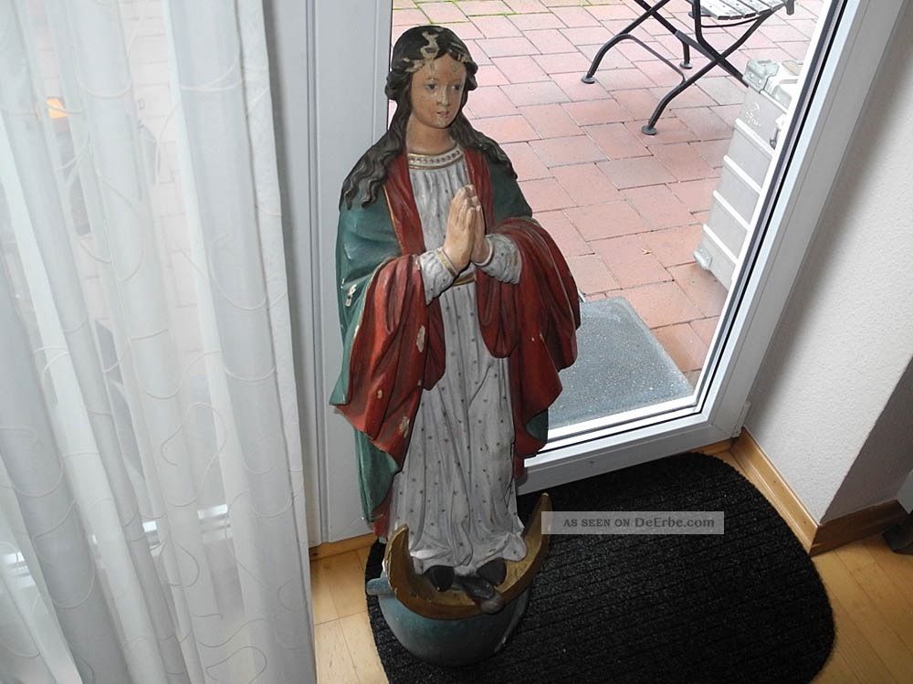 Heiligenfigur - Kirche - Jesus Holzskulptur - 88cm - Deutschland Um 1820 Holzarbeiten Bild