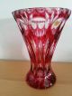Sehr Schöne Bleikristall - Vase,  Kristallvase,  Überfangglas Geschliffen,  Rot Kristall Bild 1