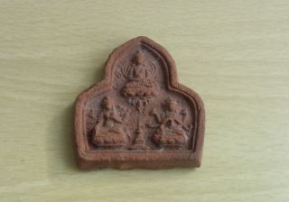 Altes,  Originales Amulette,  Tempel Mit Buddha Abbildungen Aus Der Mongolei Bild