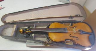 4/4 - Geige Von Kurt Meisel Klingenthal Im Orig.  Holzkoffer (32 - 08) Bild