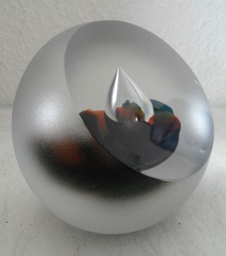 Großes Hochwertiges Design Glasobjekt Glaskugel 82 - 47 Unik Signiert 3,  4kg Bild