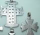 4 Alte Kreuze Kreuzanhänger Äthiopien Afrika Ethno Schmuck Anhänger,  Silbern Entstehungszeit nach 1945 Bild 1
