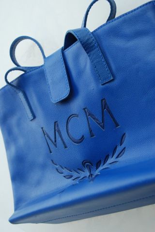 Orig.  Mcm Designer Handtasche Königsblau Top - Unbenutzt Bild