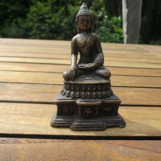 Buddha Metall Figur Bronze ? Metall - Legierung 12 Cm Bild