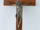 Kruzifix 1950/60 Holz & Metall - Wandkreuz - Jesus Am Kreuz 40 Cm Skulpturen & Kruzifixe Bild 2