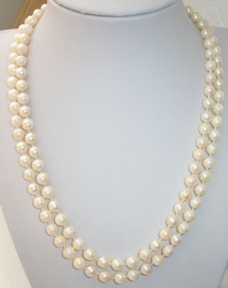 Jugendstil Echte Perlen Kette Perlenkette 333er Gold Verschluß 41 Gr.  Top Bild