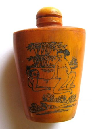 Snuff - Bottle,  Sehr Selten,  Aus Büffelhorn,  Erbstück Von Meinem Großvater,  Vor1968 B Bild