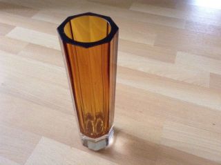 Landeskronen Kristall Vase 25 Cm - - 8 Eckig - - Bersteinfarben - Bild