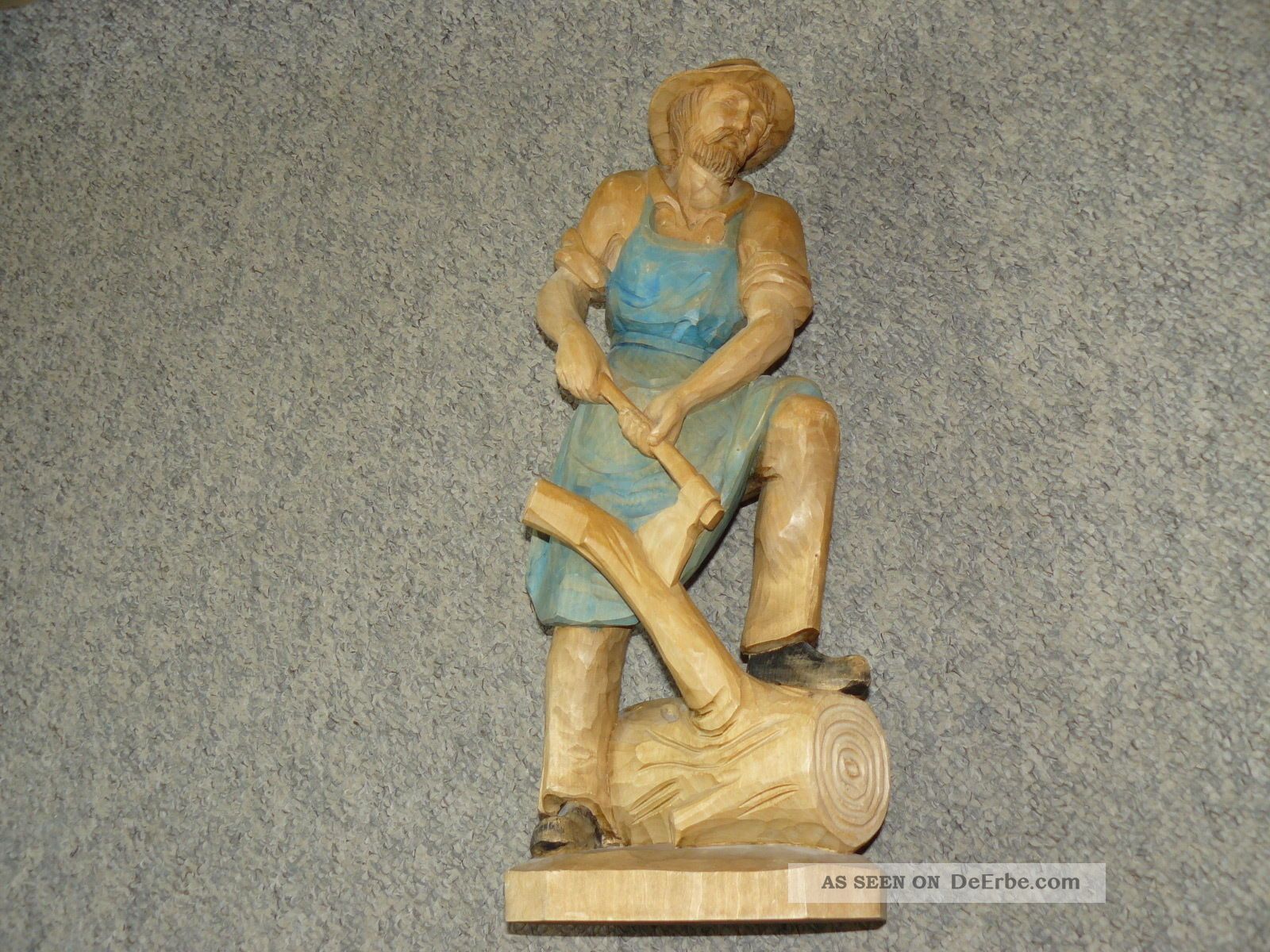 Figur Holzfäller Waldarbeiter Mann Mit Axt Holzfigur Holz Skulptur Holzarbeiten Bild