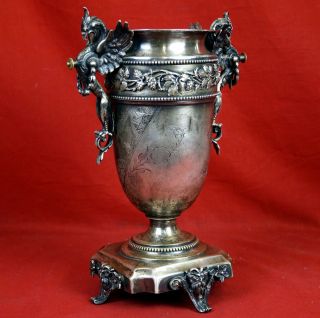 Antiker Russischer Pokal Metall Versilbert Reich An Ornamenten Bild