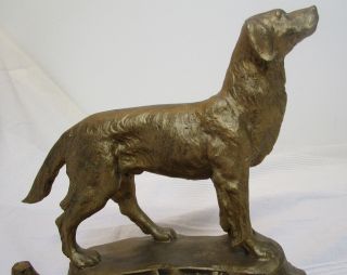 Labrador Retriever Figur Bronze Schreibtischset Antik Signiert Bild