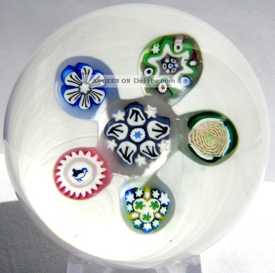 Briefbeschwerer / Paperweight John Deacons Complex Spaced Millefiori 2014 Robin Dekorglas Bild