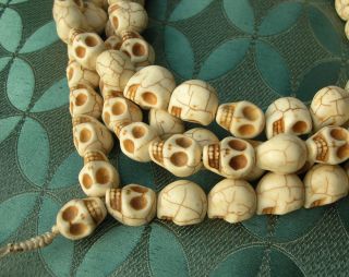 Große Totenkopf Mala Gebetskette Yak - Knochen Nepal 144cm Highend Verarbeitung Bild