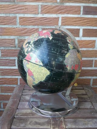 Vintage Replogle Starlight Globe Black Ocean Globus 40er Jahre 12 Inch Usa Bild
